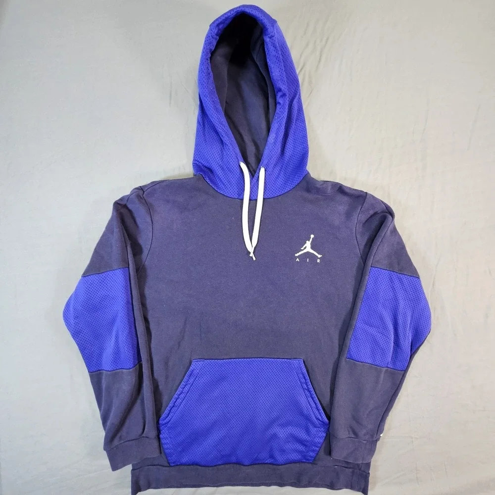 Air Jordan Sweatshirt Mens Large Air Jordan Logo Contrasting Colors Blue